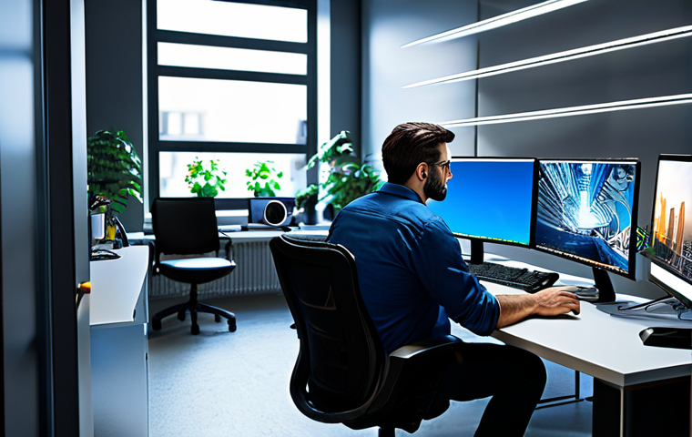 **

"A game developer working on a 3D environment with advanced ray tracing. The scene on the monitor displays realistic reflections and lighting. He is in a modern office space, surrounded by computer equipment. Fully clothed, appropriate attire, professional setting, safe for work, perfect anatomy, correct proportions, well-formed hands, proper finger count, natural pose, professional quality, high resolution, family-friendly."

**