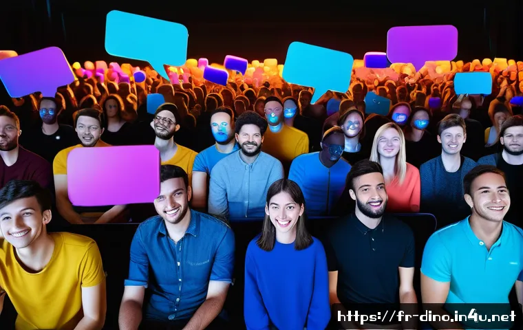 다이노코어 SNS 이벤트와 팬 반응 - A vibrant virtual event scene showcasing a diverse group of enthusiastic fans interacting in a dynam...